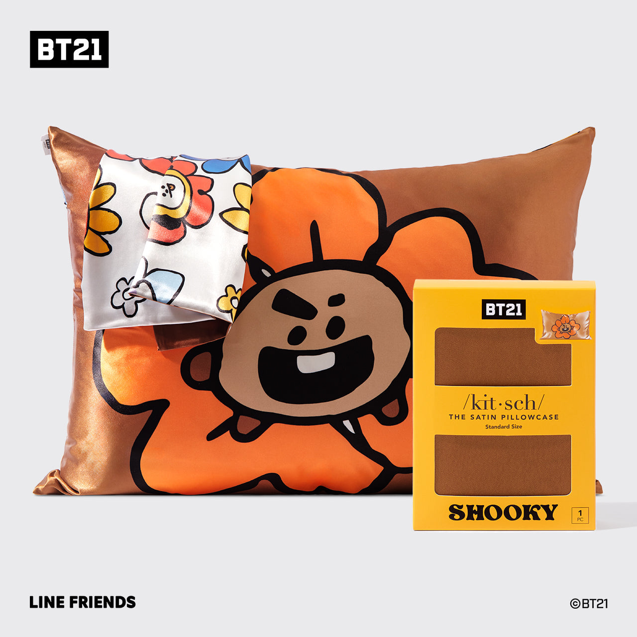 Kitsch x BT21 Satin-Kissenbezug – SHOOKY 