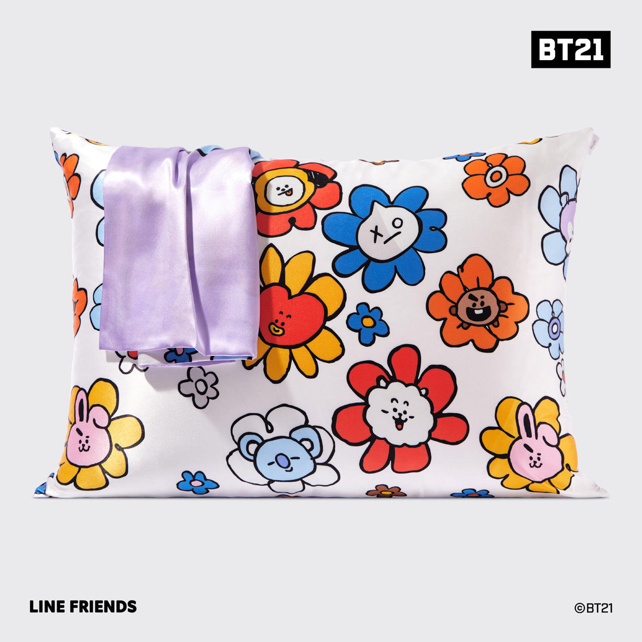 Kitsch x BT21 Satin-Kissenbezug - MANG