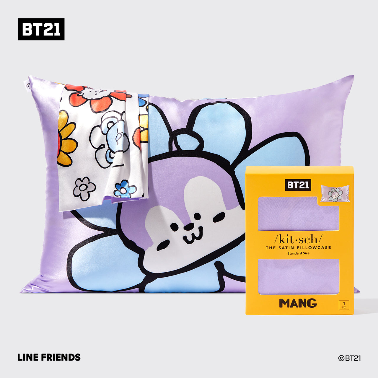 Kitsch x BT21 Satin-Kissenbezug - MANG