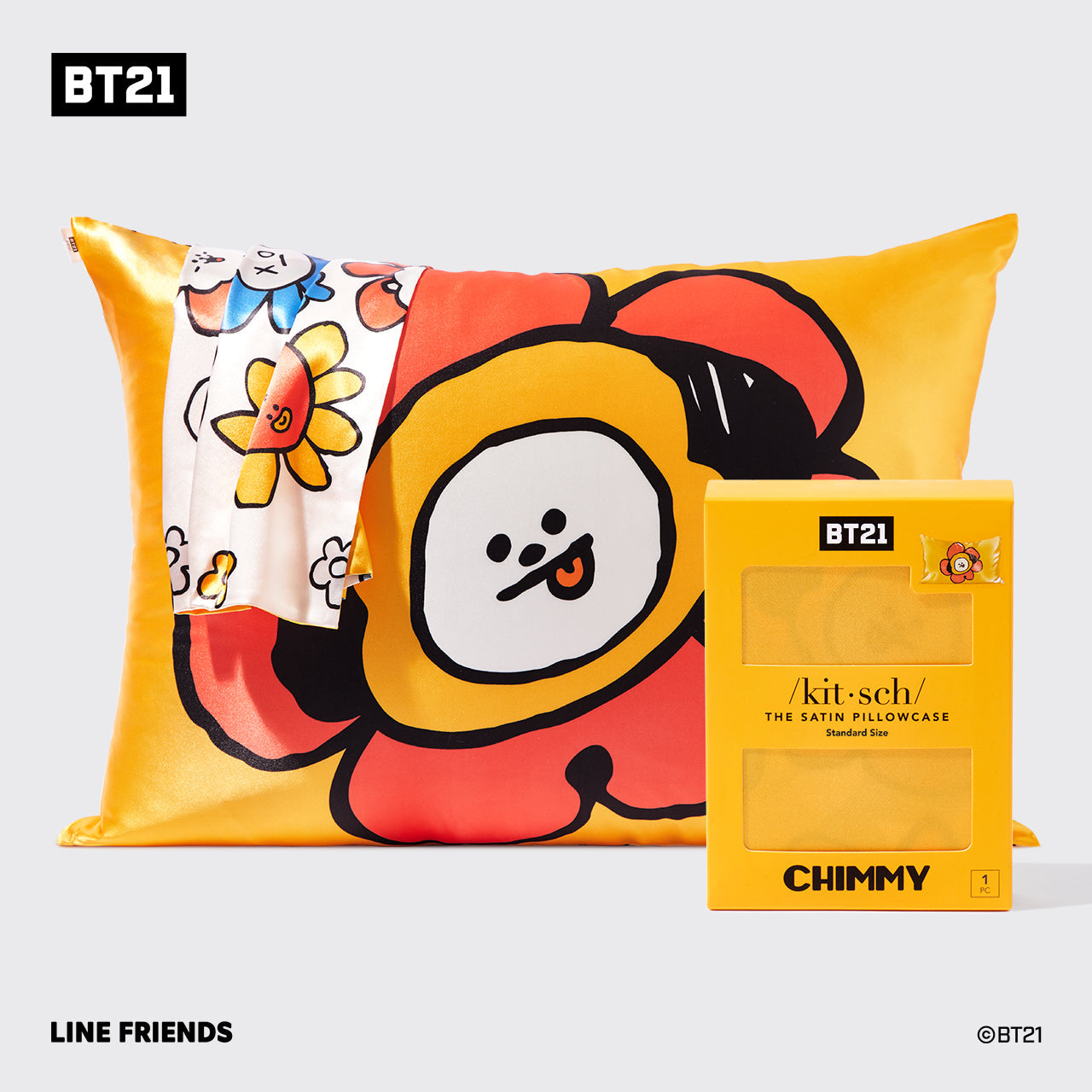 Kitsch x BT21 Satin-Kissenbezug - CHIMMY 