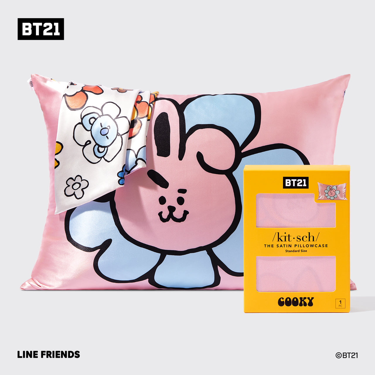 Kitsch x BT21 Satin-Kissenbezug - COOKY 