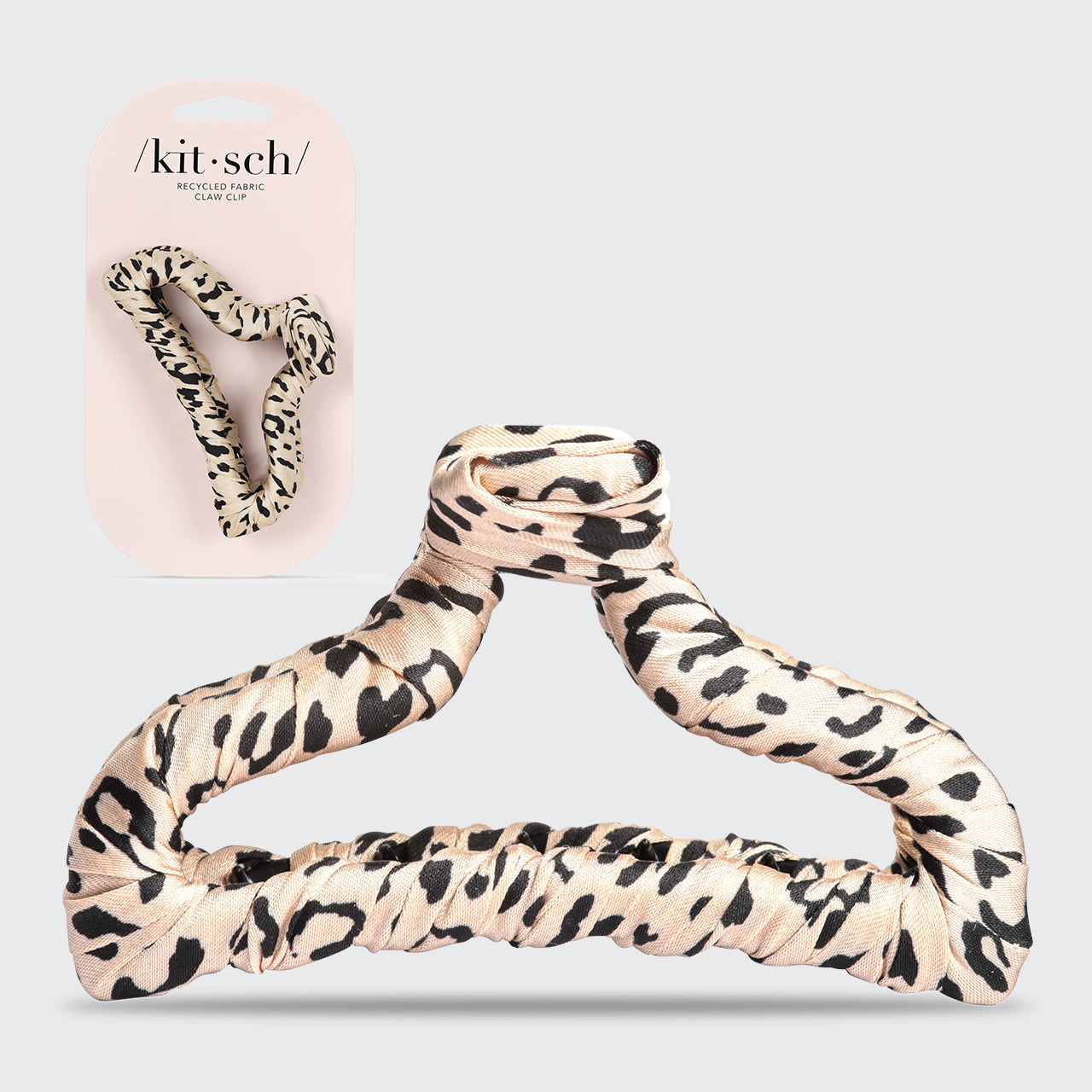 Mit Satin umwickelter Krallenclip - Leopard