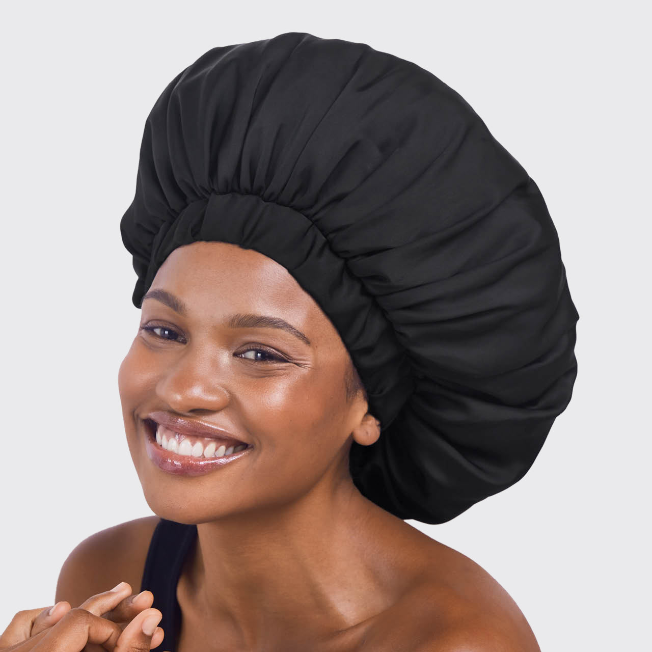 XL Satin Bonnet - Black