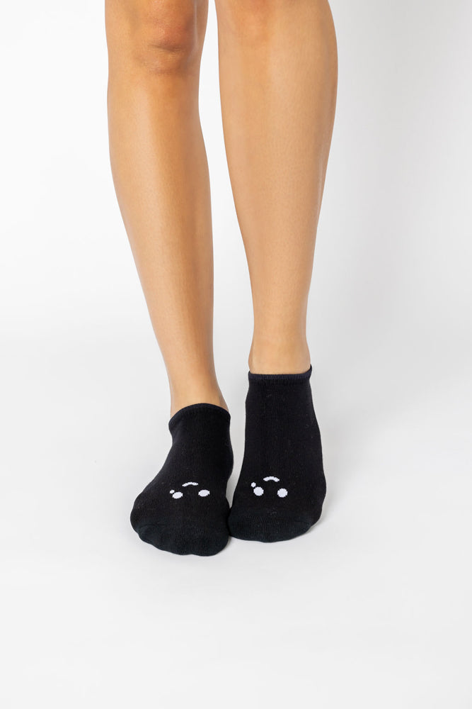 Happy Cry Face Niedrig sitzende Socken - Schwarz 