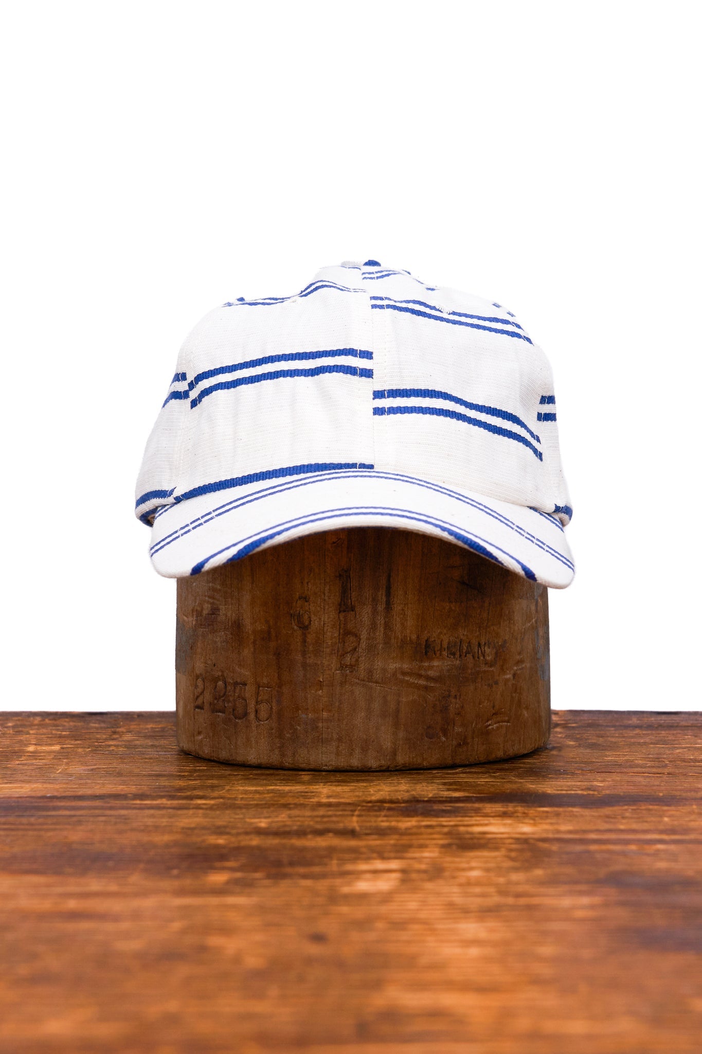 6-Panel Cap - Japanese Linen - BALLPARK NAVY STRIPE