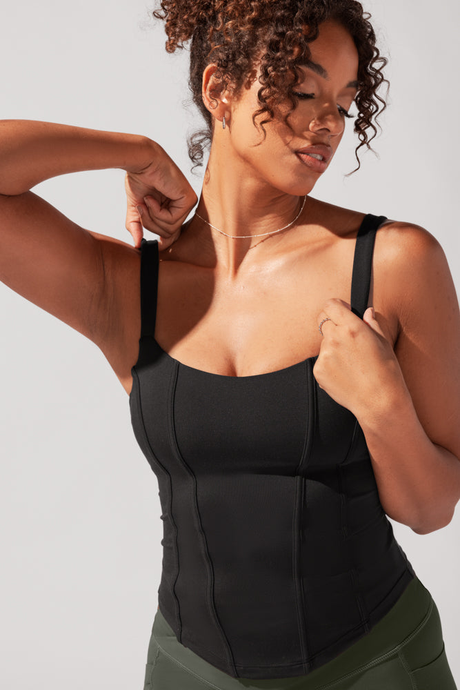 Korsett-Camisole - Schwarz