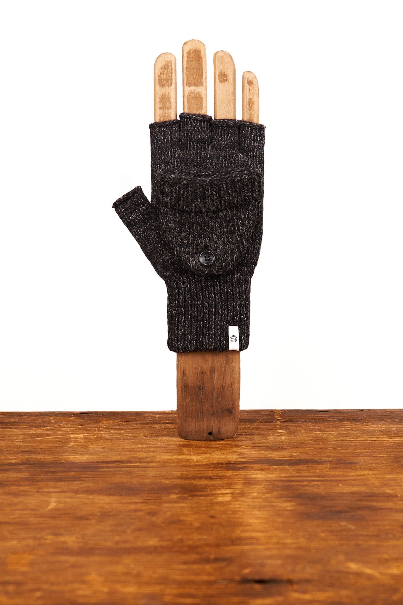 Black Melange Convertible Fingerless 'Glomitt'