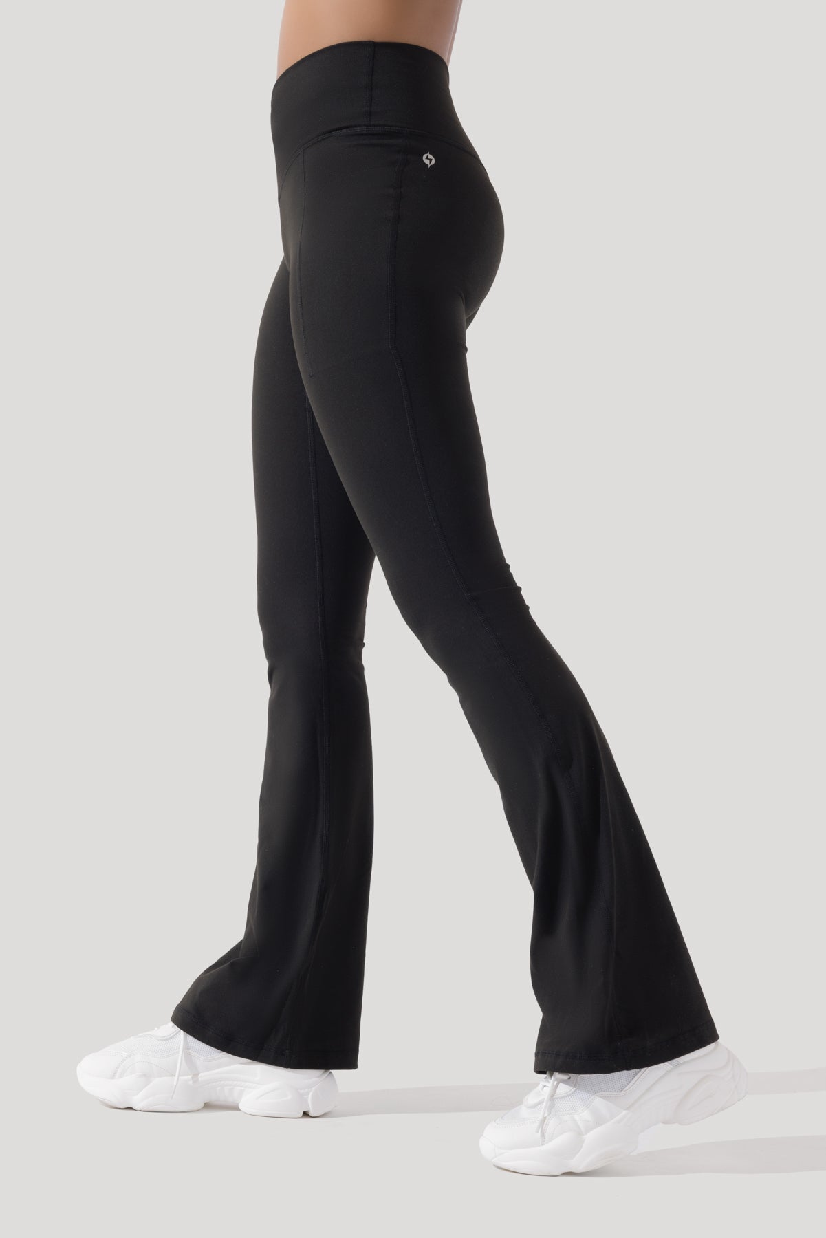 Crisscross Hourglass® Flared Leggings with Pockets - Black