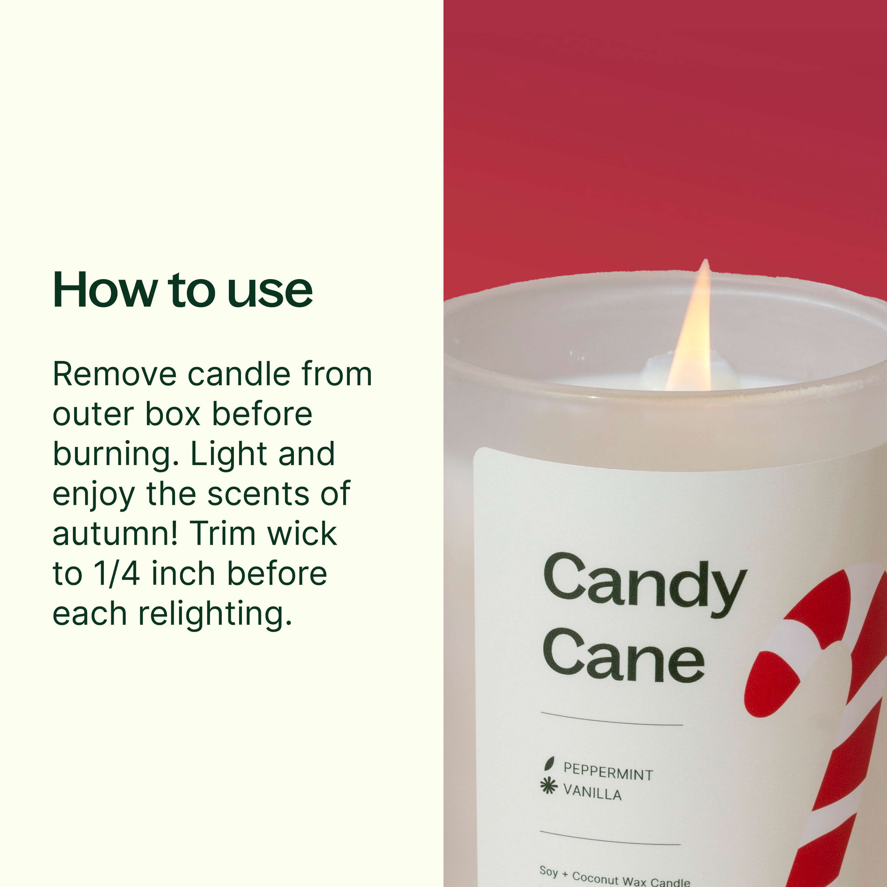 Candy Cane Naturally Scented Candle