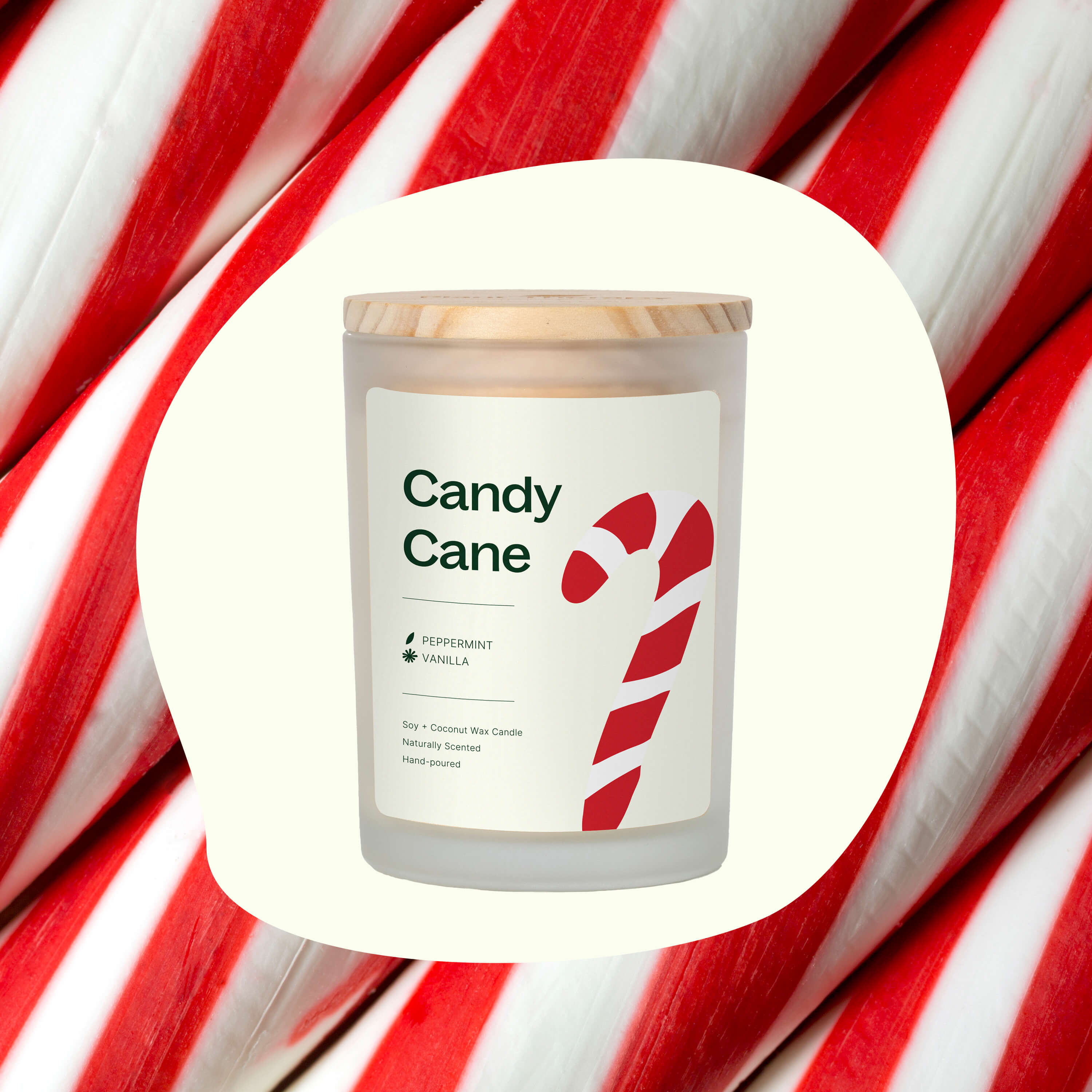 Natürlich duftende Kerze „Candy Cane“