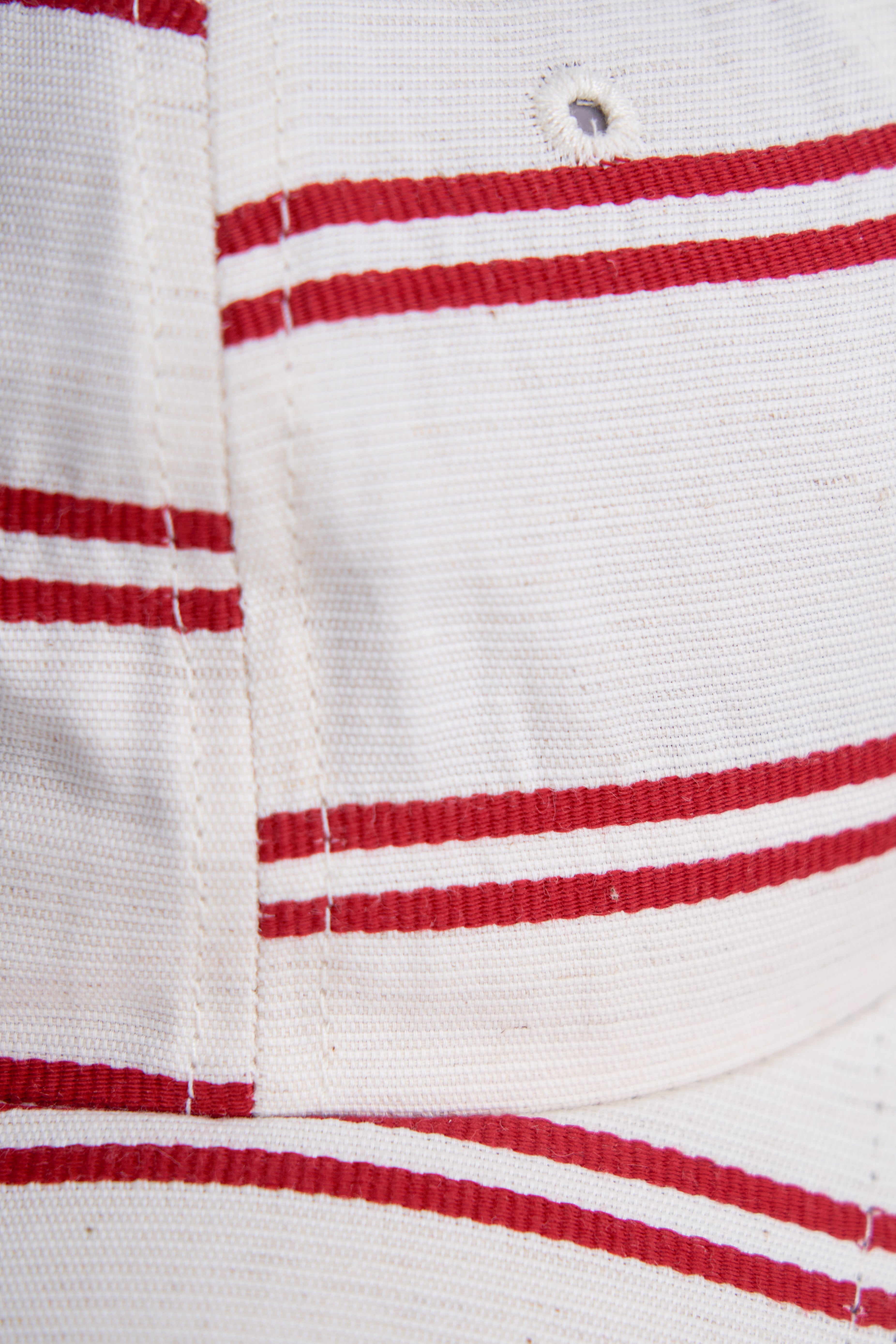 Gorra de 6 paneles - Lino japonés - BALLPARK RED STRIPE