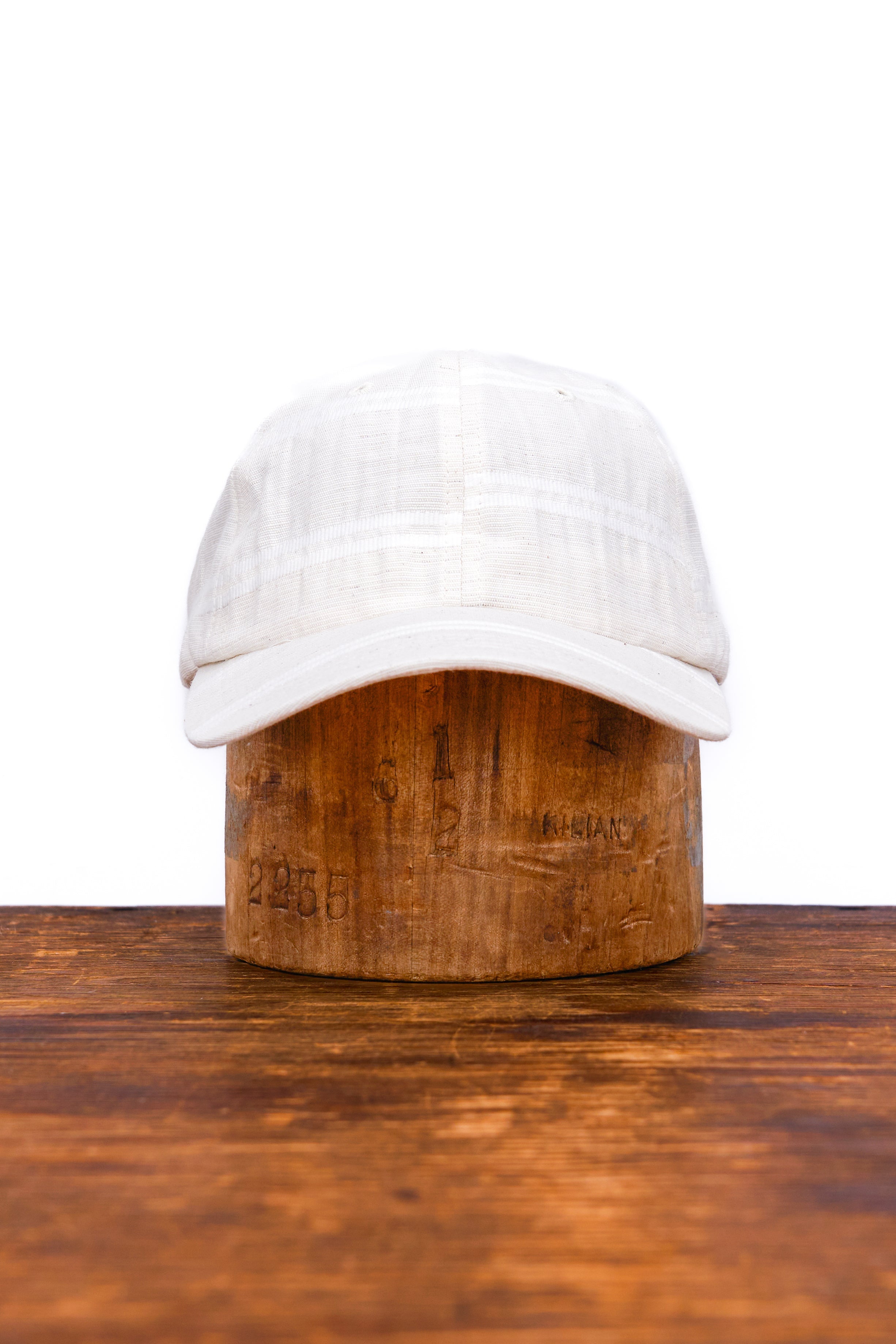 6-Panel-Cap – Japanisches Leinen – BALLPARK WHITE STRIPE