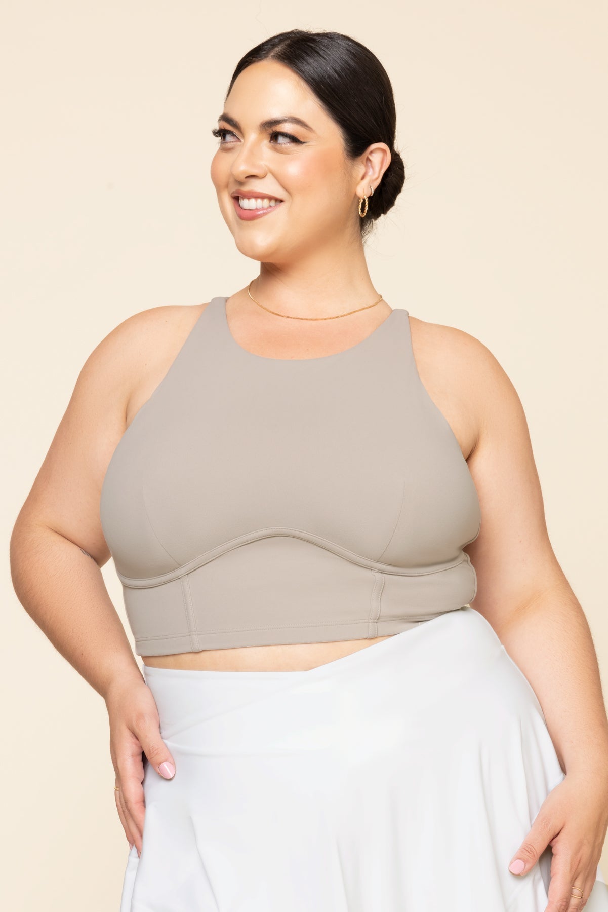 Cleo – Kurzes Korsett-Bralette - Taupe