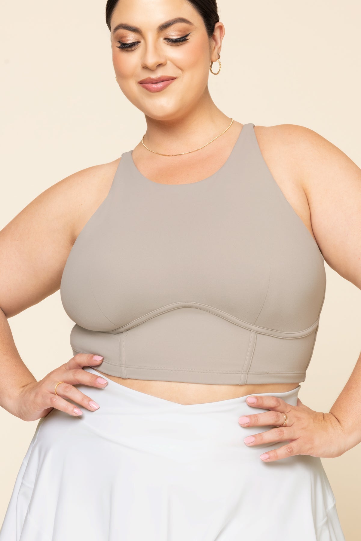 Cleo – Kurzes Korsett-Bralette - Taupe