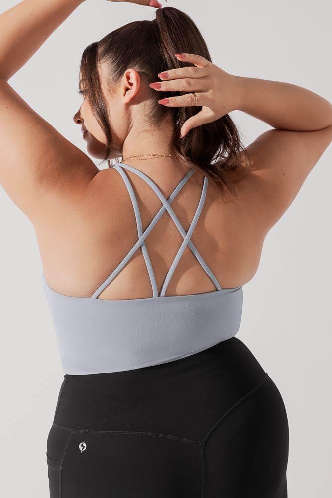 Cleo – Kurzes Korsett-Bralette – Blauer Stein