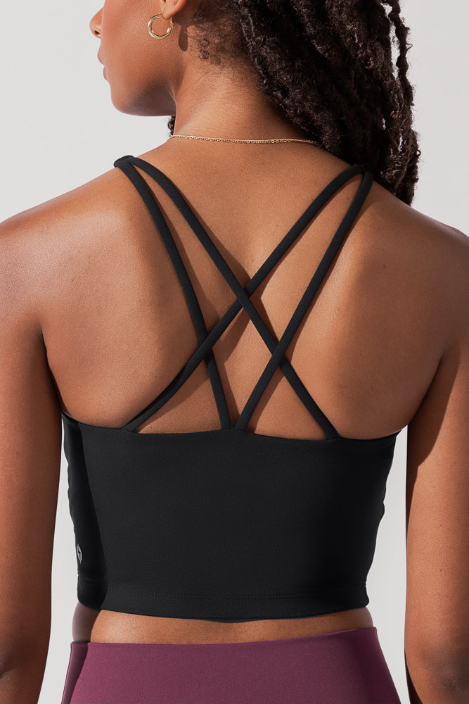 Bralette corto con corsé Cleo - Negro