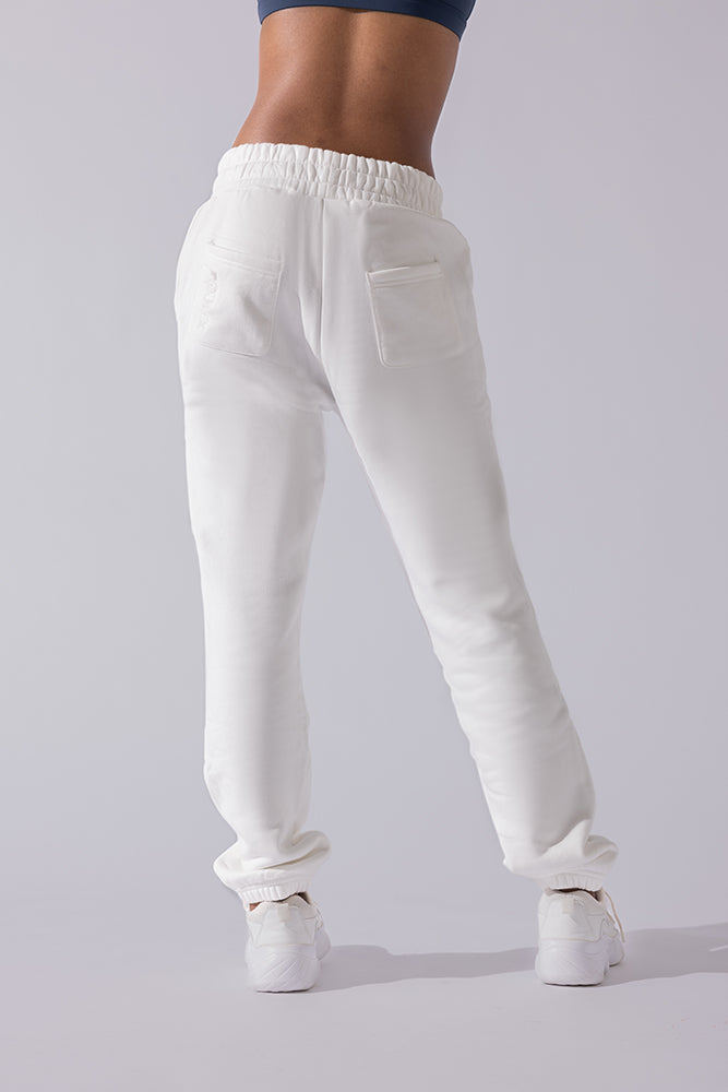 Cloud Rollover Sweatpant - White