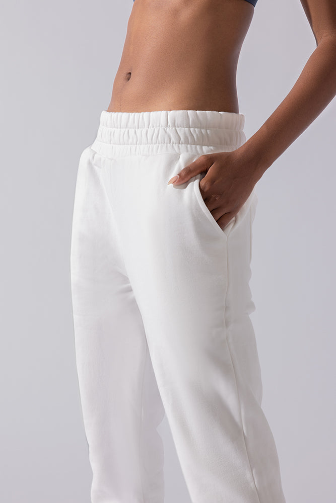 Cloud Rollover Sweatpant - White