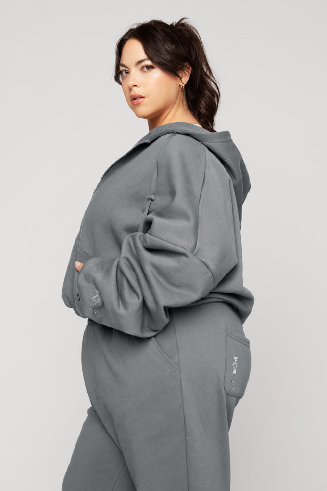 Zip Cloud Hoodie - Rauch