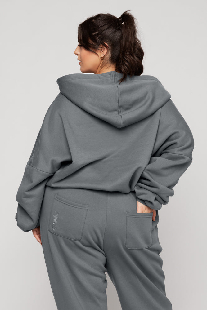 Zip Cloud Hoodie - Rauch