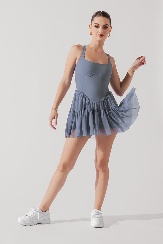 Korsett-Pirouette-Kleid - Blue Mist