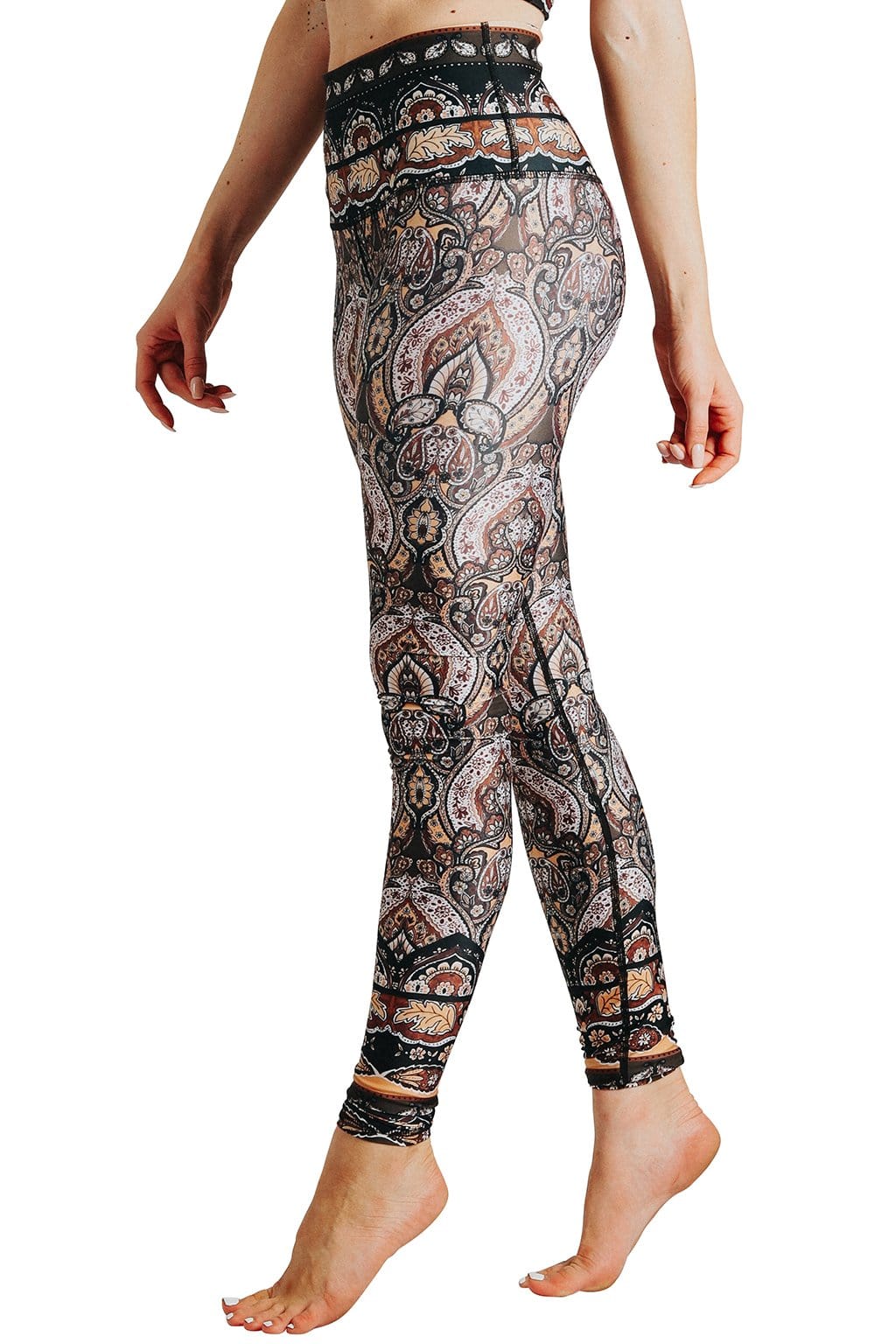 Yoga-Leggings mit Espresso-Print