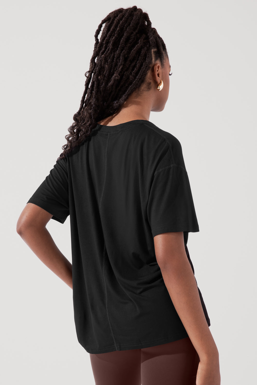 Daring Deep V T-Shirt - Schwarz