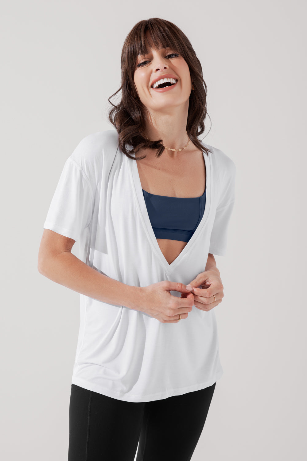 Camiseta Daring Deep V - Blanca