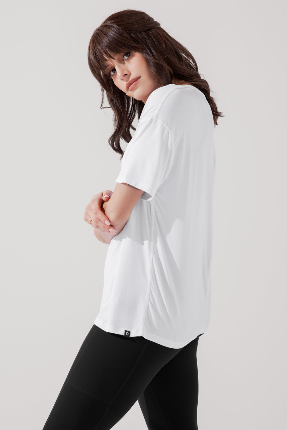 Daring Deep V T-Shirt - Weiß