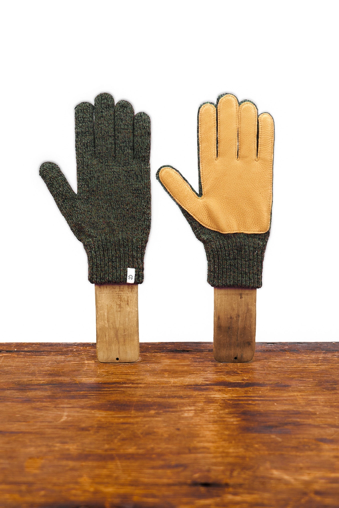 Dark Melange with Natural Deerskin Full Glove