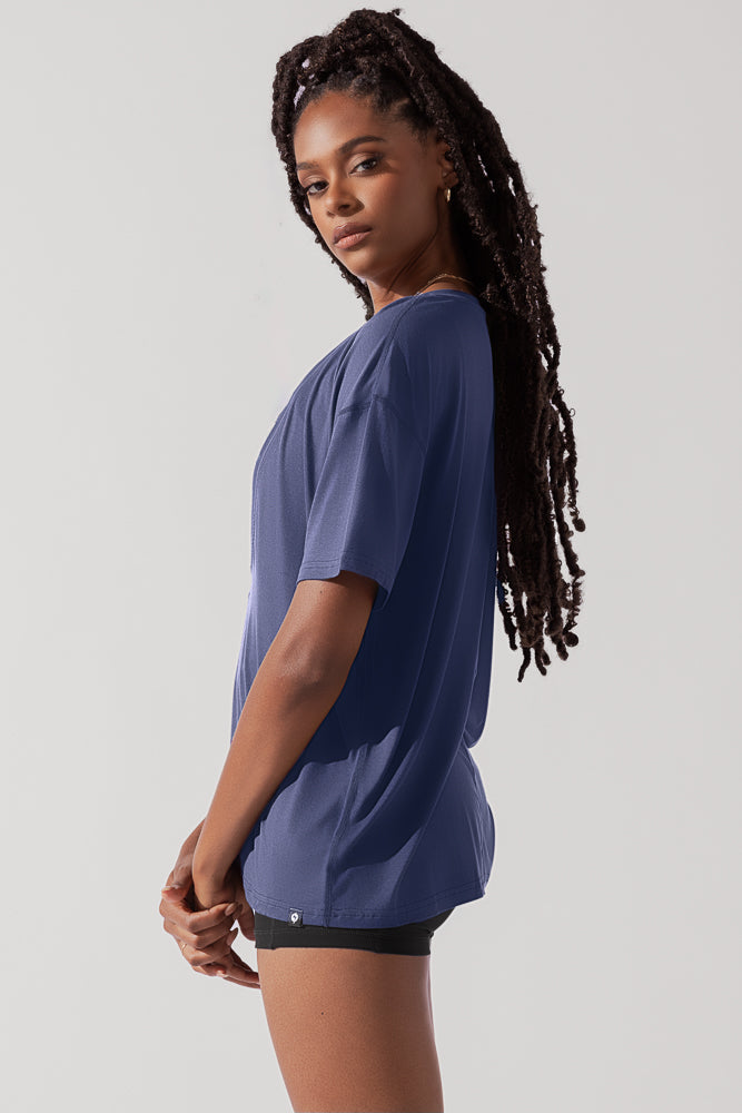 Daring Deep V T-Shirt - Dunkelmarineblau