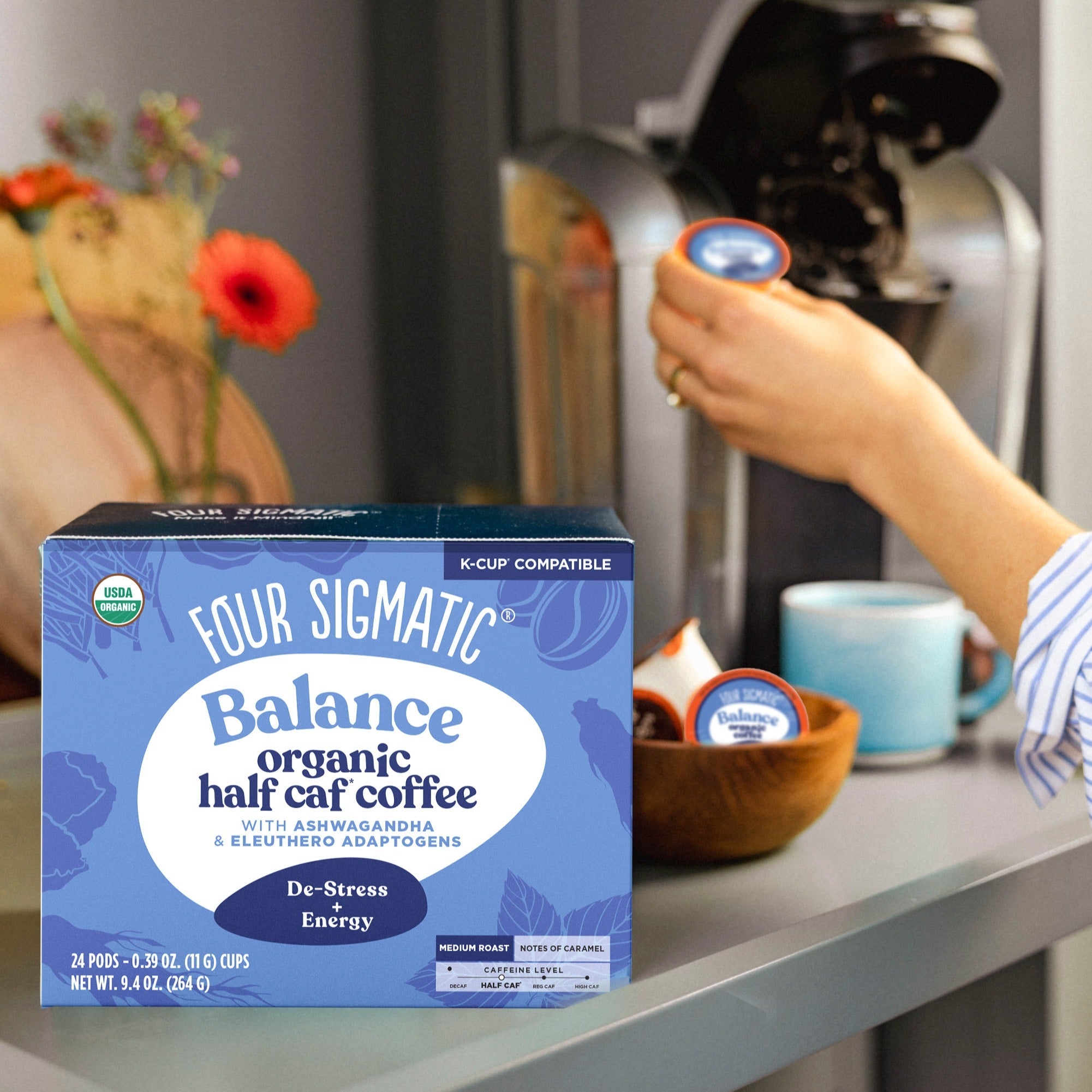 Caja de cápsulas de café Balance Half Caf (24 unidades)