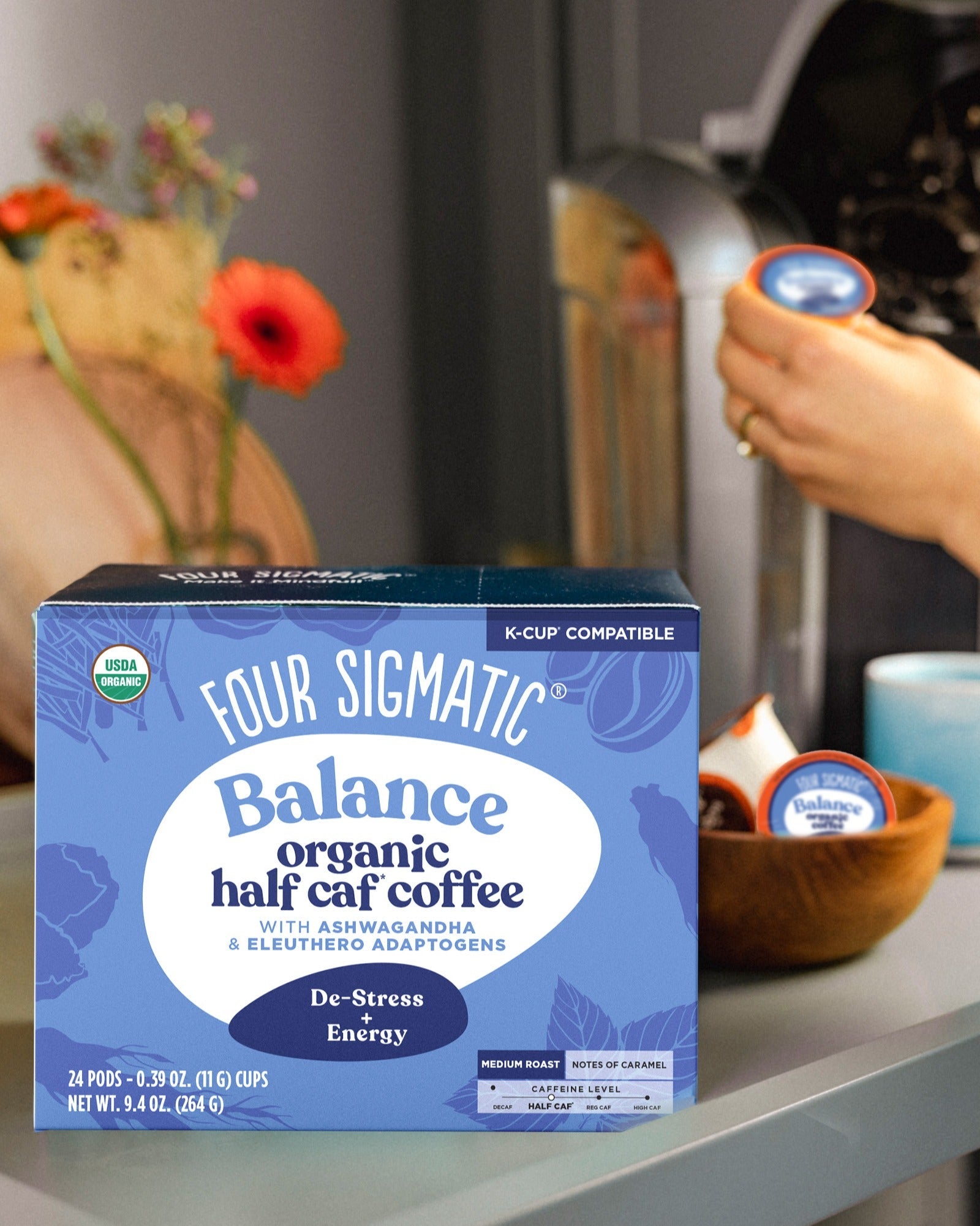 Caja de cápsulas de café Balance Half Caf (24 unidades)