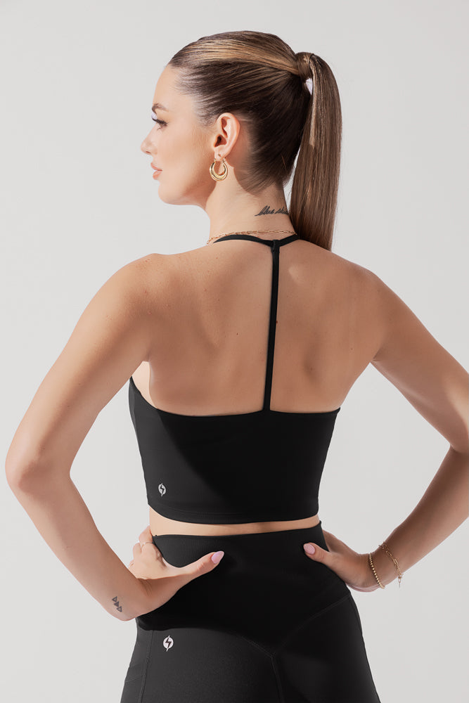 Top corto flexible - Negro