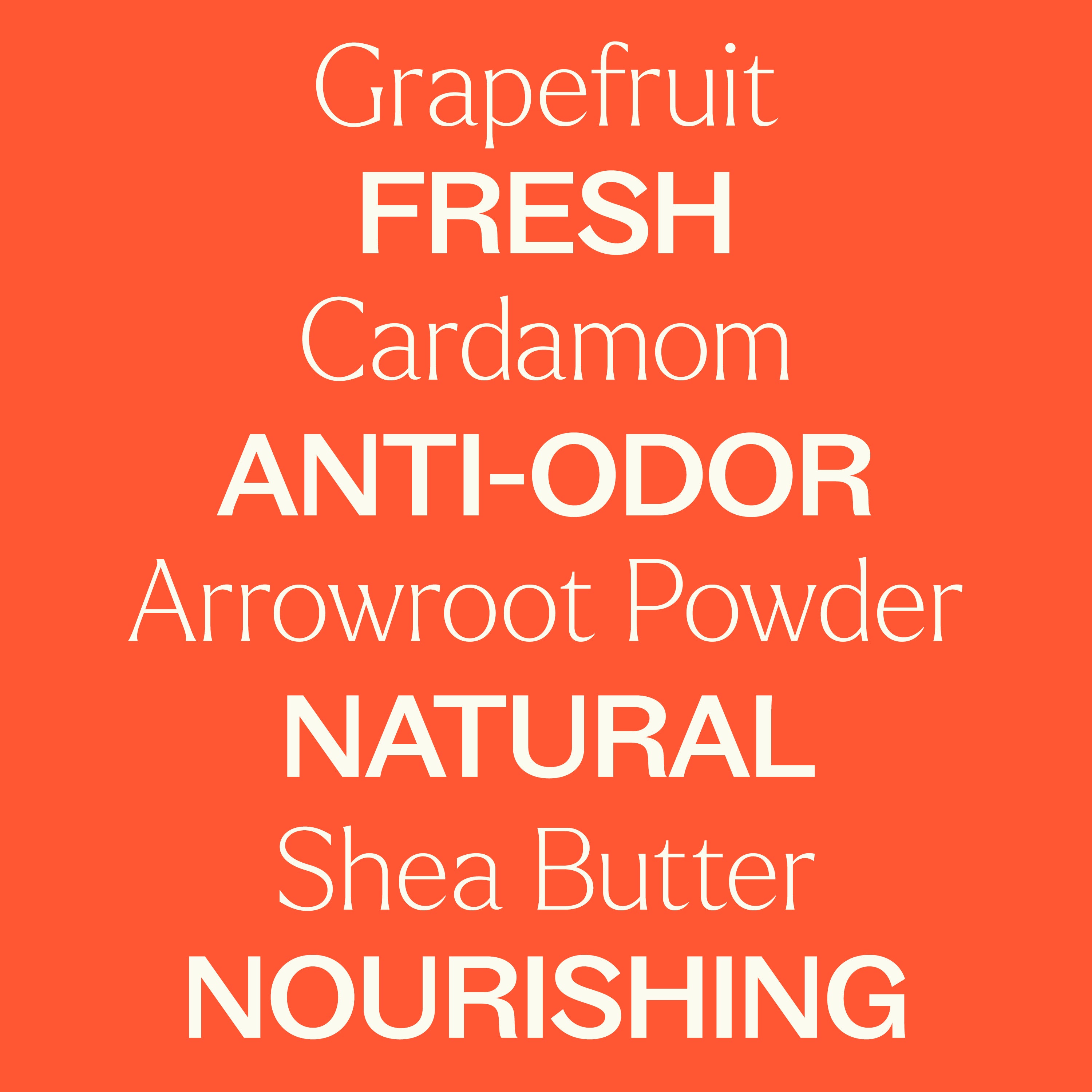 Grapefruit Cardamom Natural Deodorant