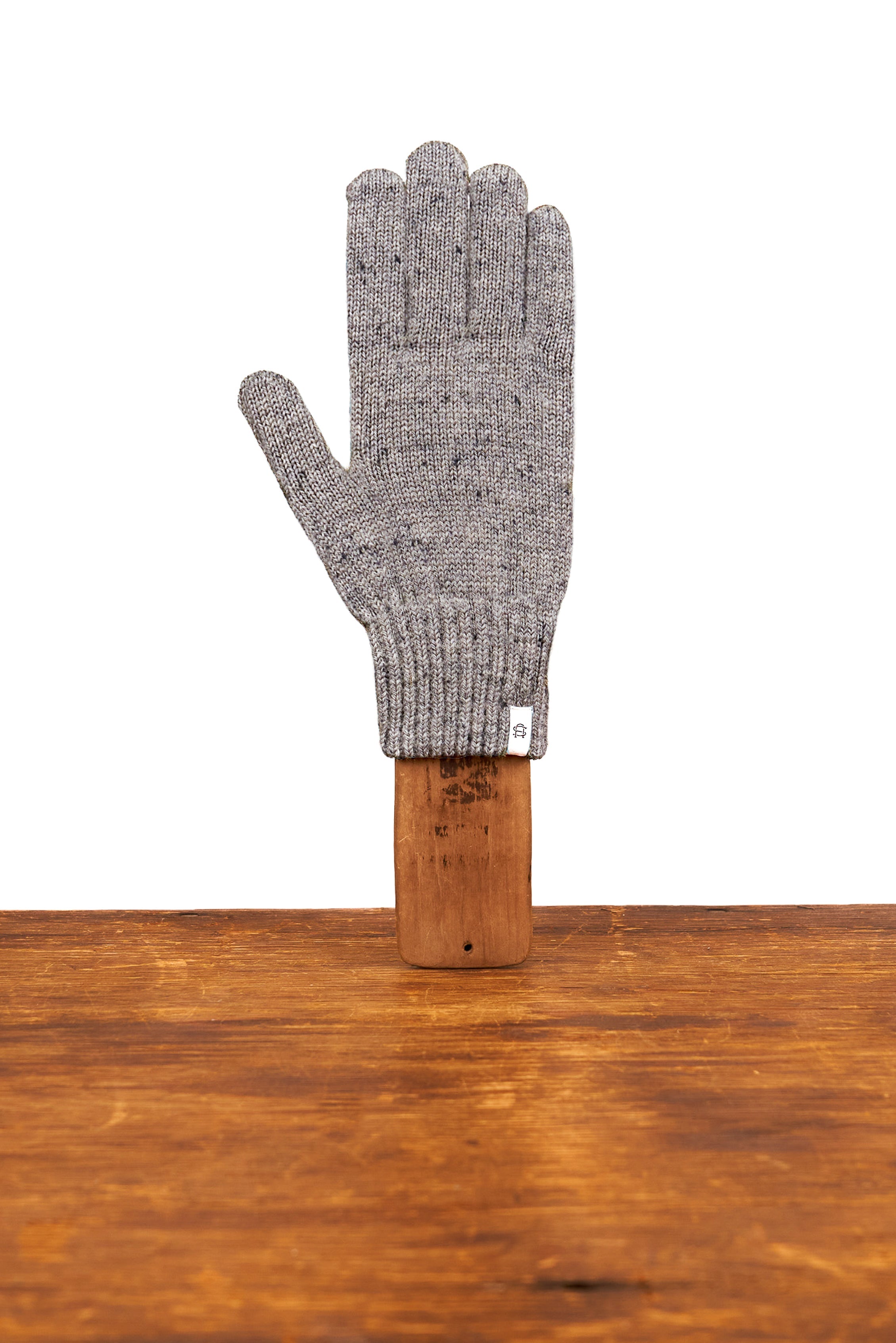 Grauer Tweed-Handschuh aus Ragg-Wolle