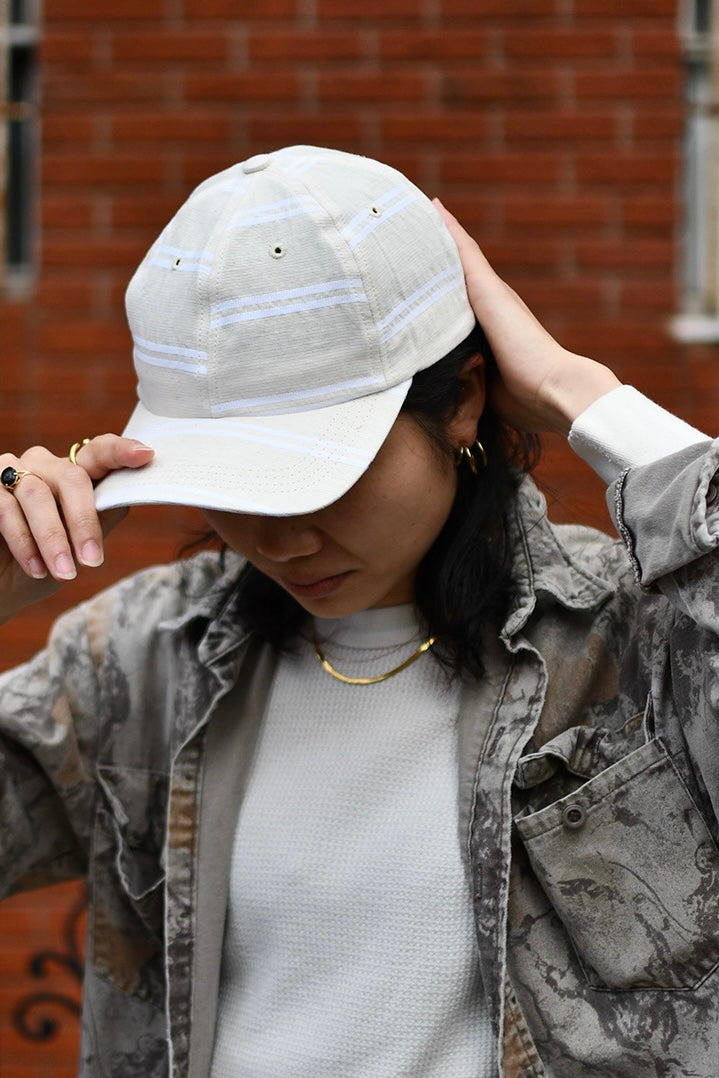 Gorra de 6 paneles - Lino japonés - BALLPARK WHITE STRIPE