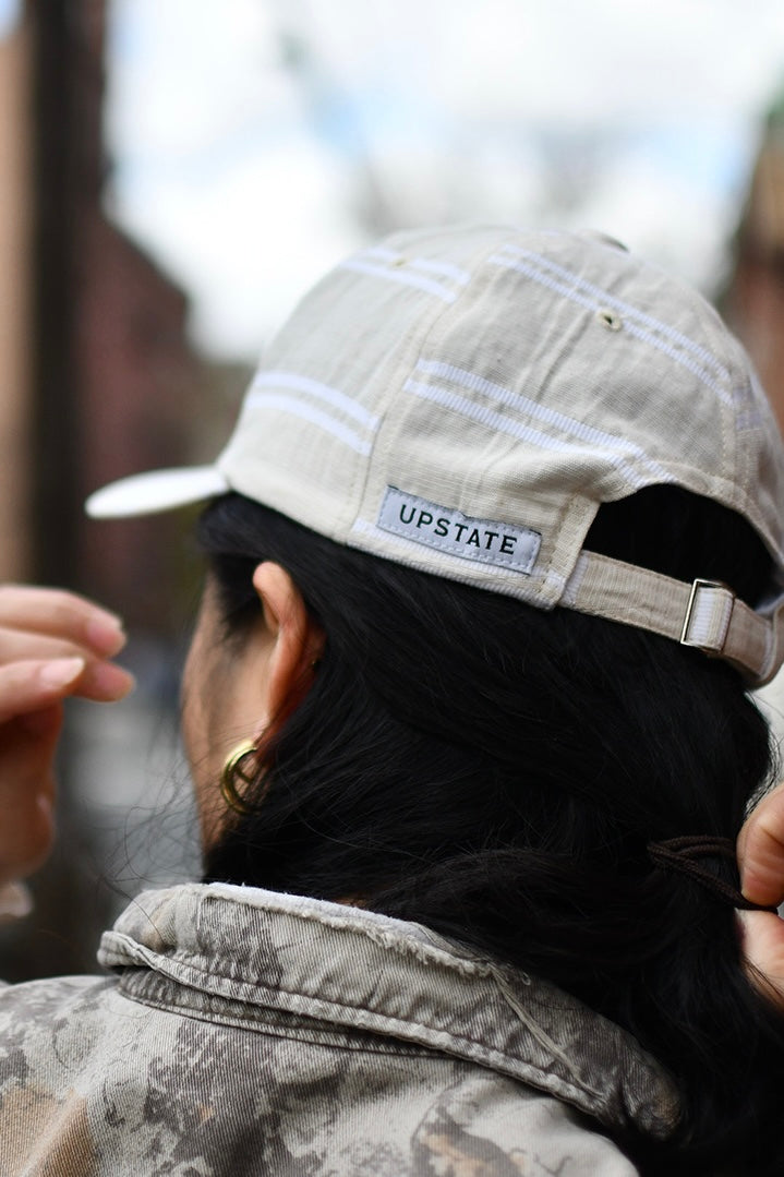 Gorra de 6 paneles - Lino japonés - BALLPARK WHITE STRIPE