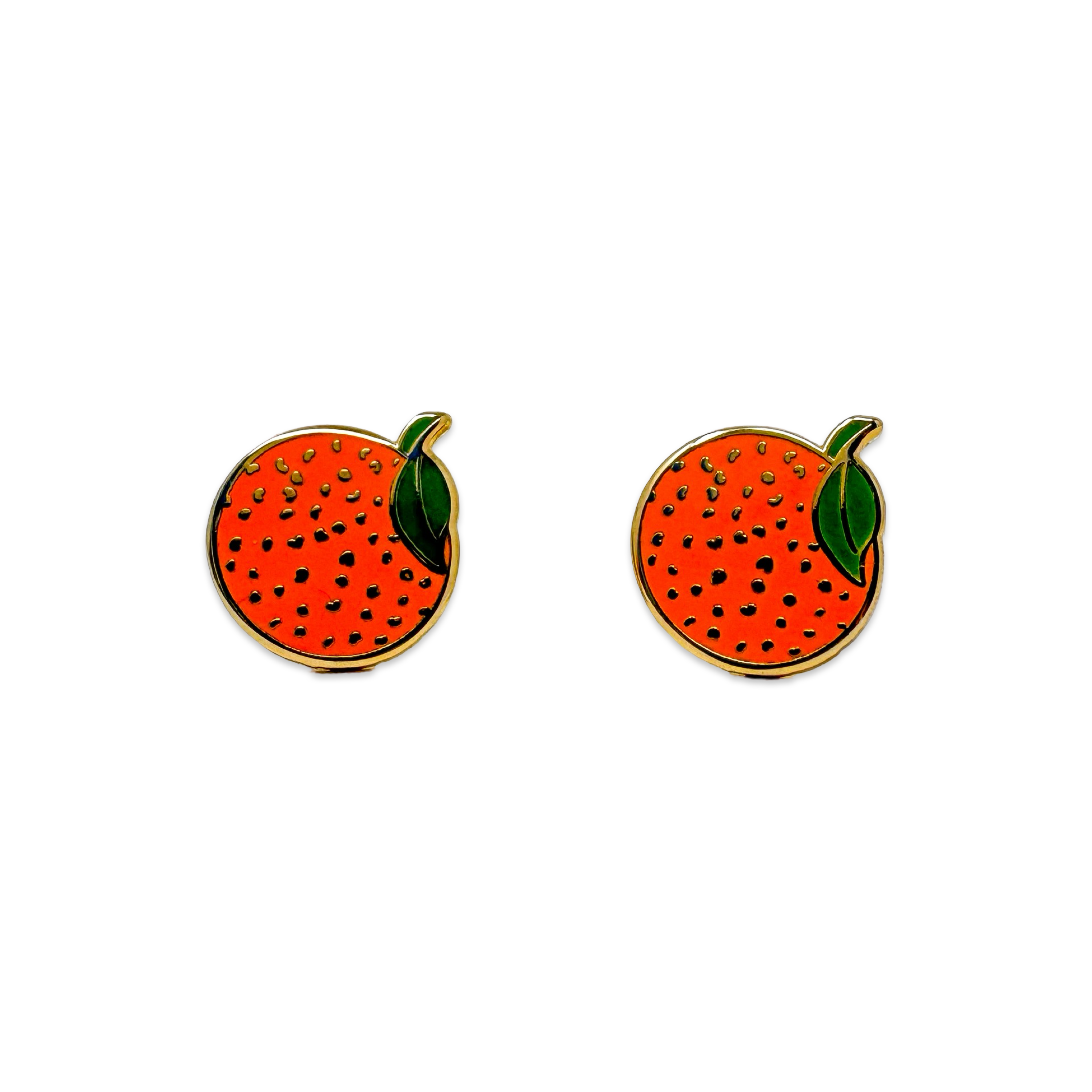 Orange Enamel Earrings