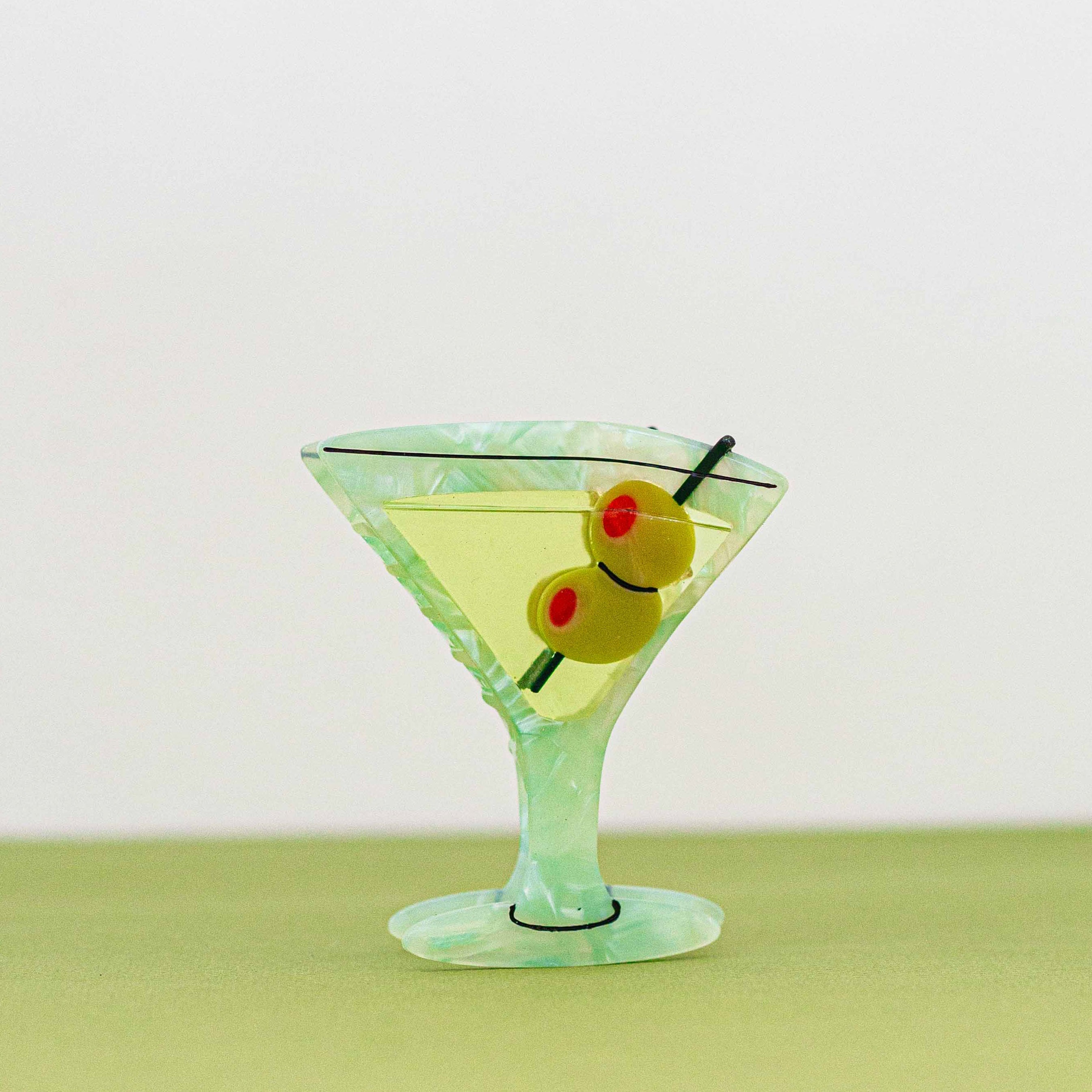 Large Martini Hair Claw Clip