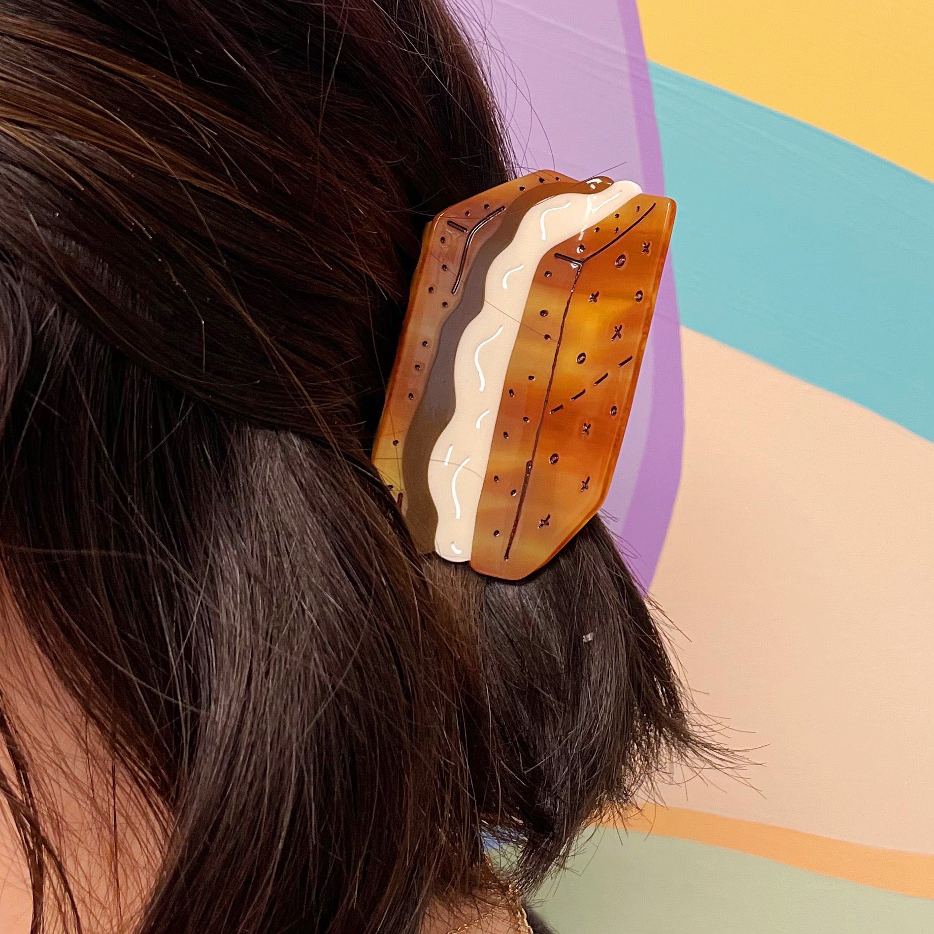 Large S'mores Hair Claw Clip