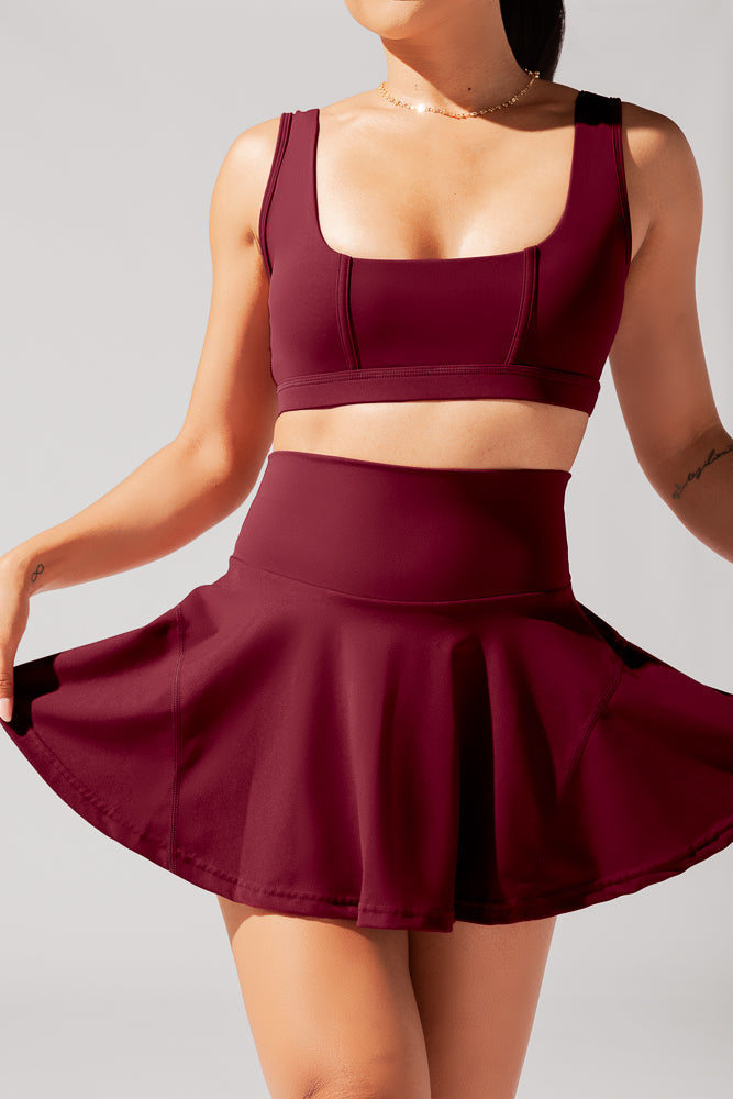 Twirl Skort - Crimson