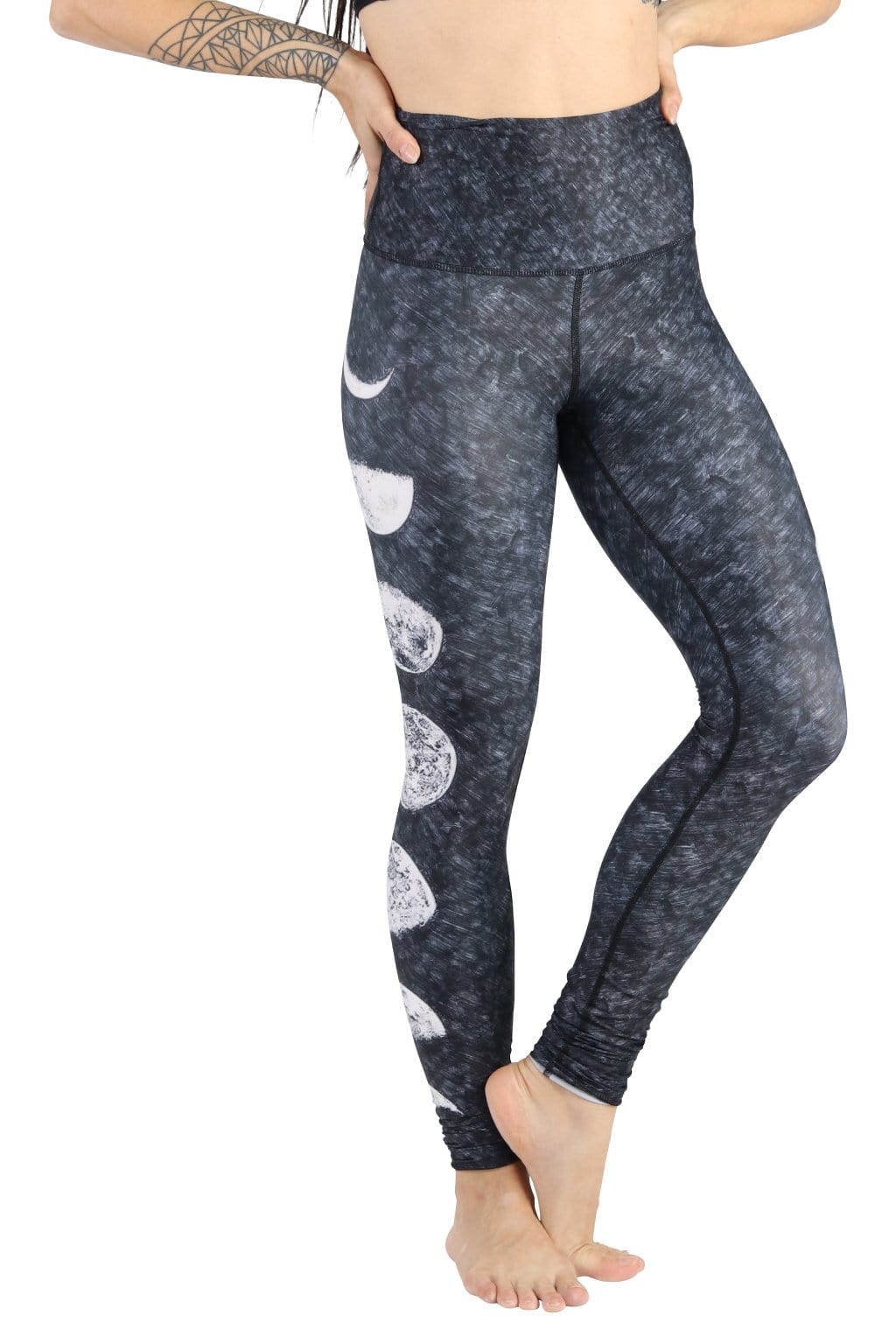 Just a Dark Yoga-Legging mit Mondphasen-Print