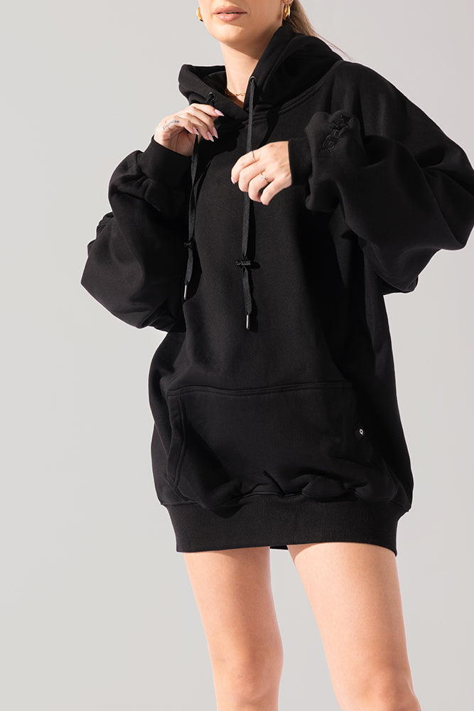 Langer Cloud Hoodie - Schwarz