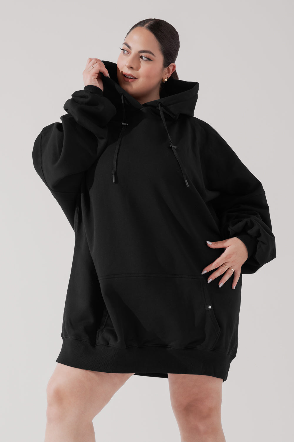 Langer Cloud Hoodie - Schwarz