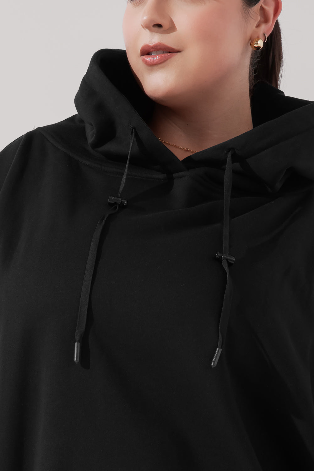 Langer Cloud Hoodie - Schwarz