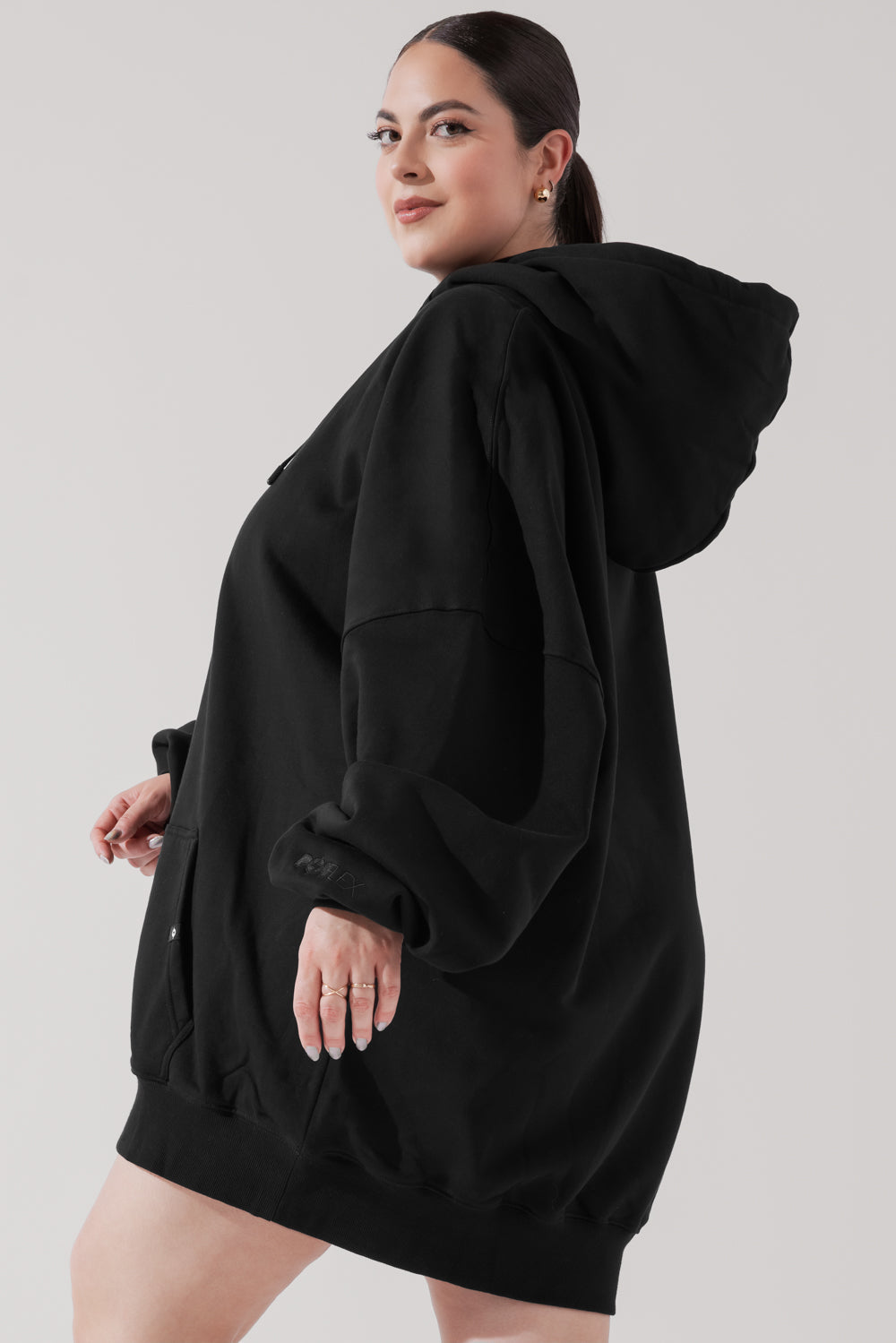 Langer Cloud Hoodie - Schwarz