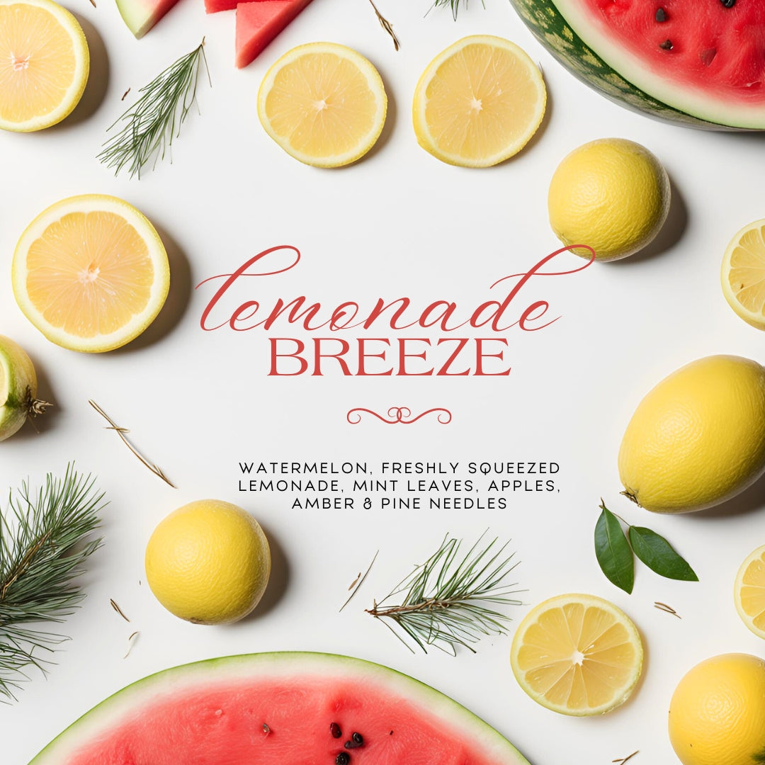 Lemonade Breeze (mecha doble de 15 oz) - Notas: sandía, limonada, manzanas, cítricos frescos y agujas de pino