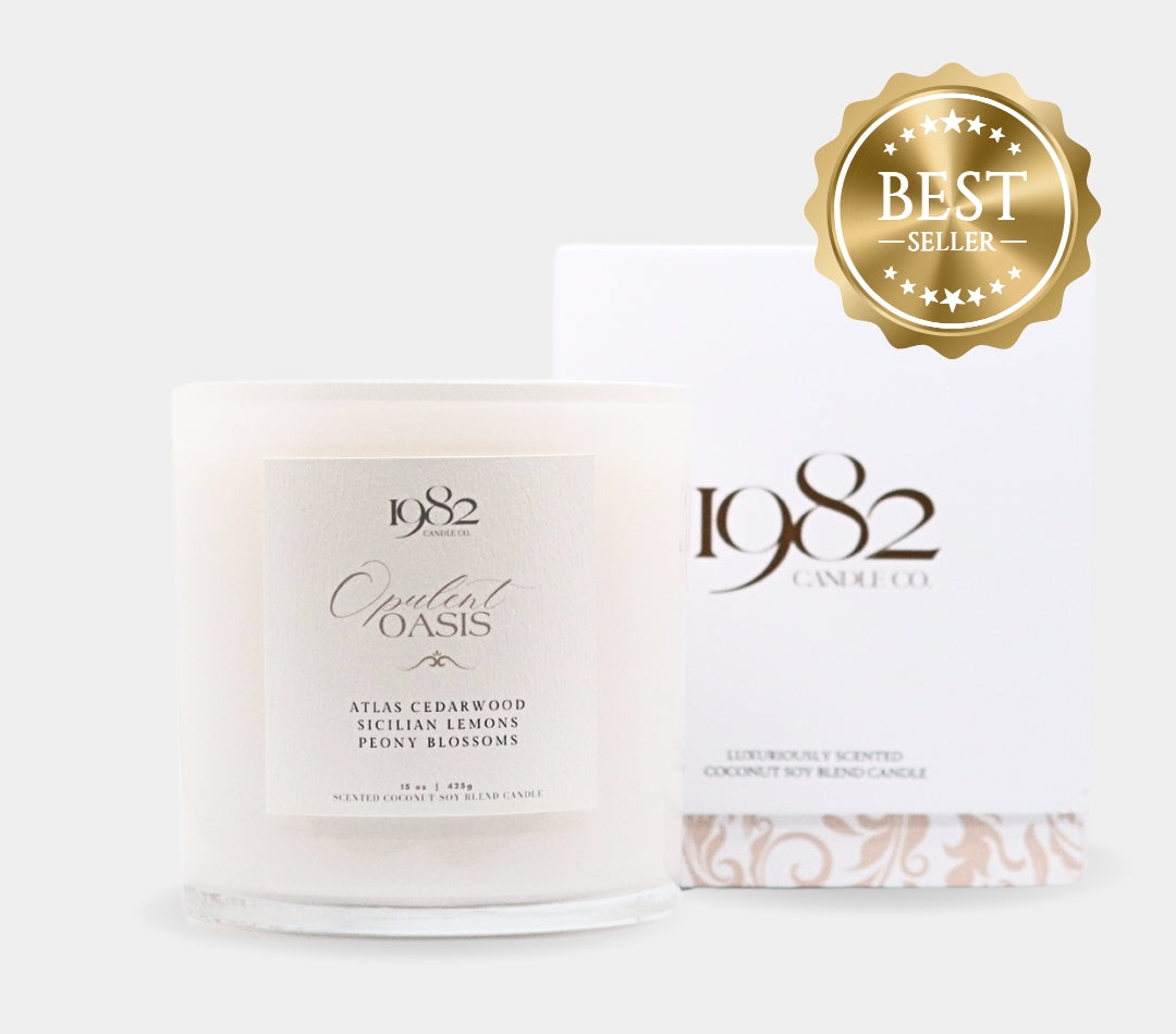 Opulent Oasis (15oz Double Wick) - Notes: Atlas Cedarwood, Sicilian Lemons & Peony Blossoms