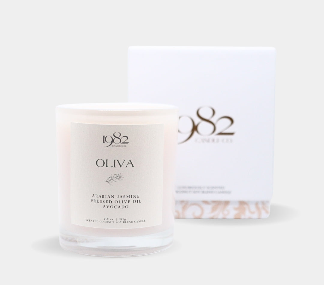 Oliva (7.5oz Single Wick) - Notes: Arabian Jasmine Blossoms, Pressed Olive Oil & Avocado